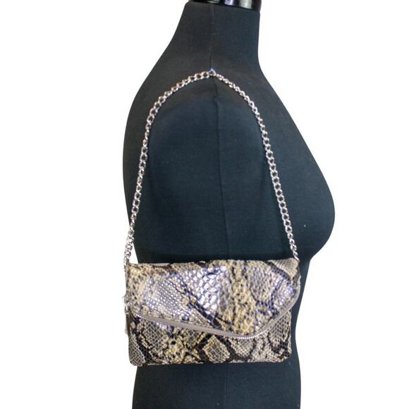 Hobo The Original Snake Skin Print Leather Top Handle Bag Animal Print - Picture 2 of 5